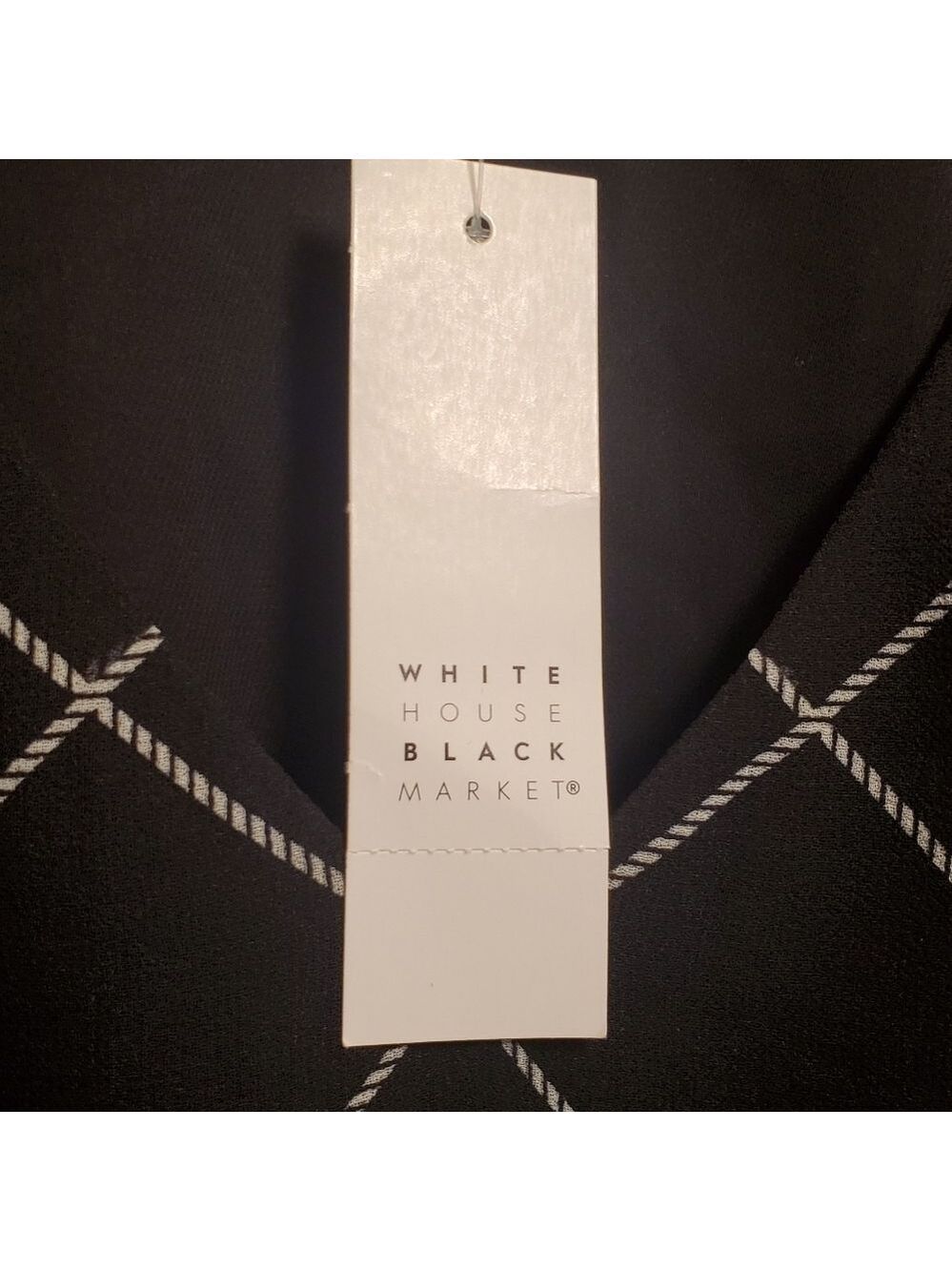 White House Black Market Sleeveless Geometric Smocked Blouse Size 8 NWT - Picture 7 of 11